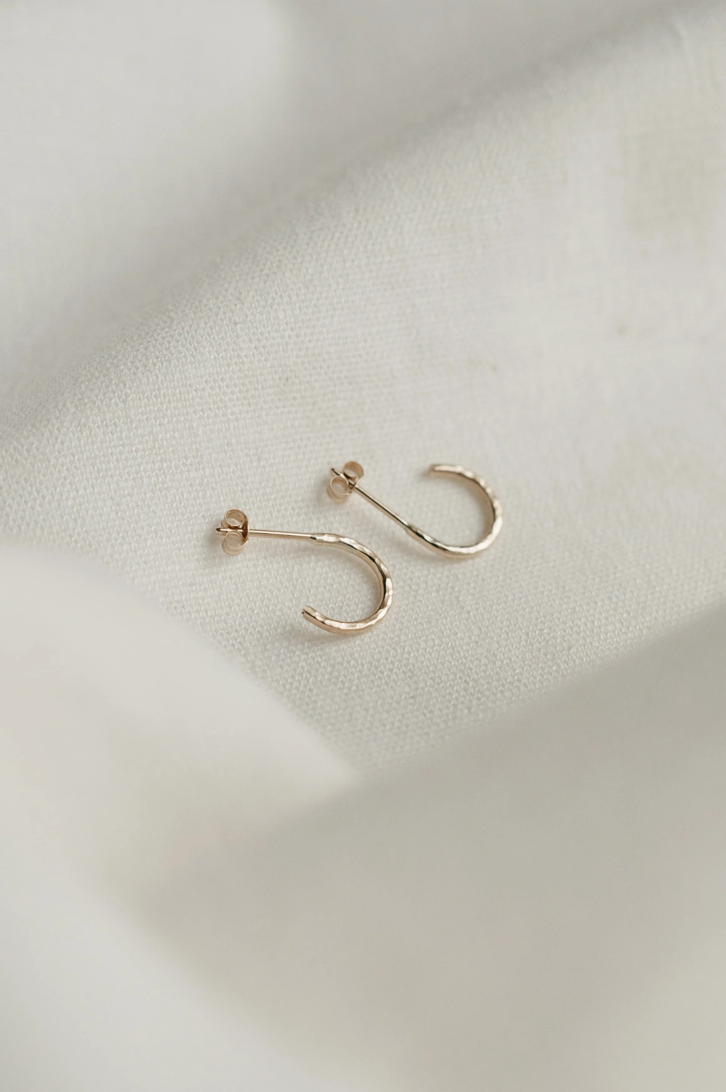 9ct Gold Hammered Hoops