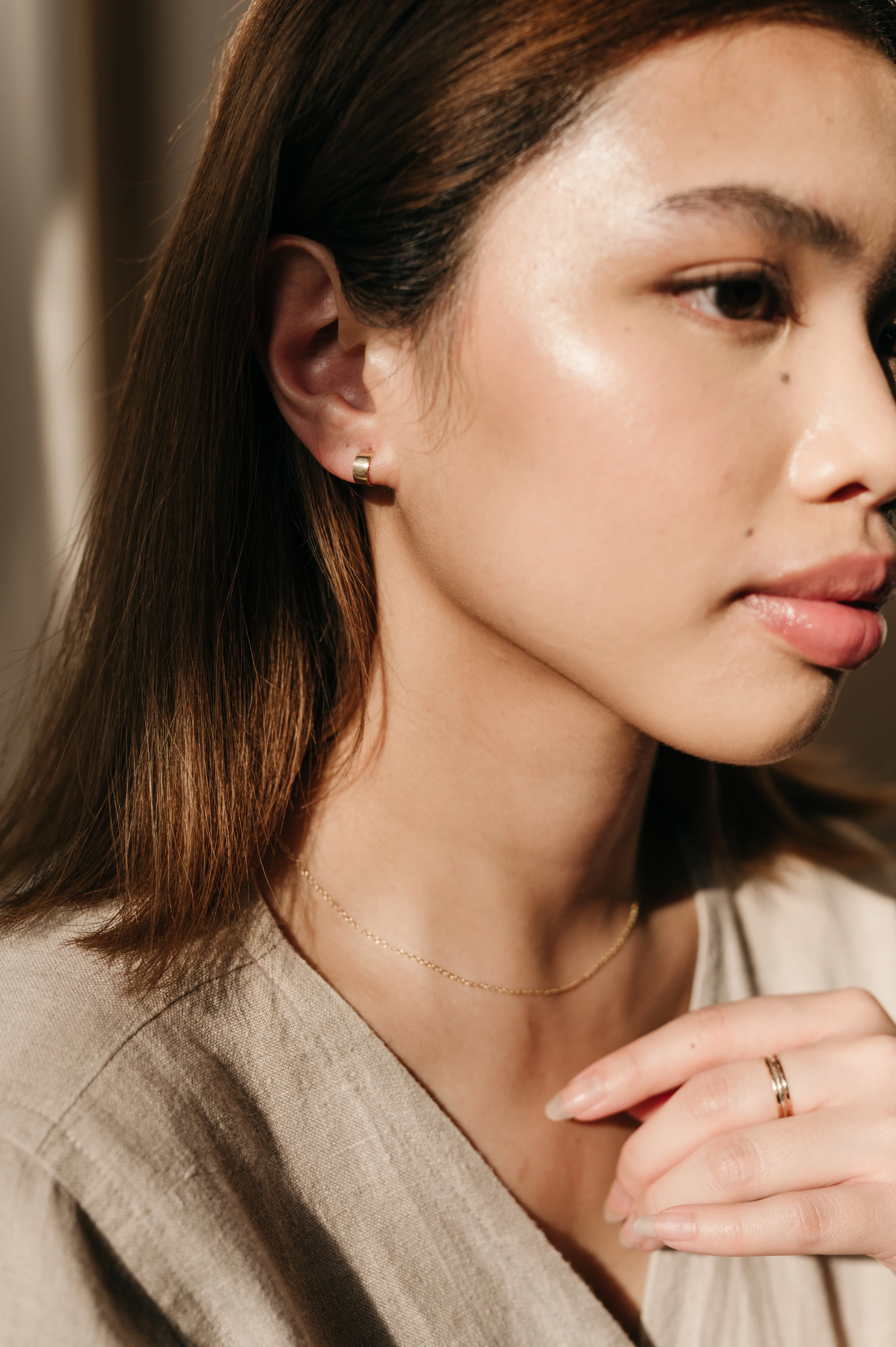 9ct Gold Mini Huggy Hoops - Image 2