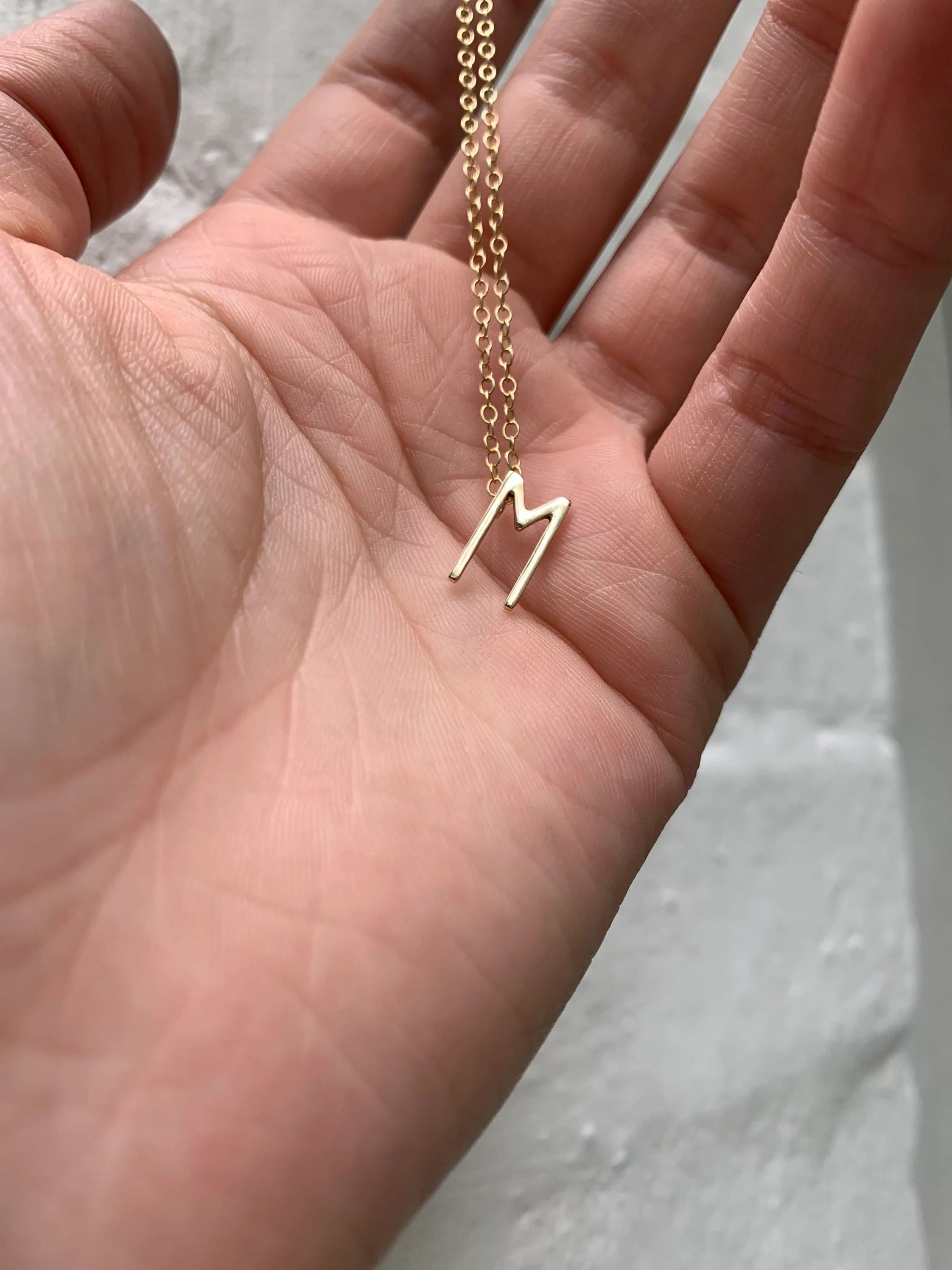 9ct Gold Mini Initial Pendant Necklace - Image 5