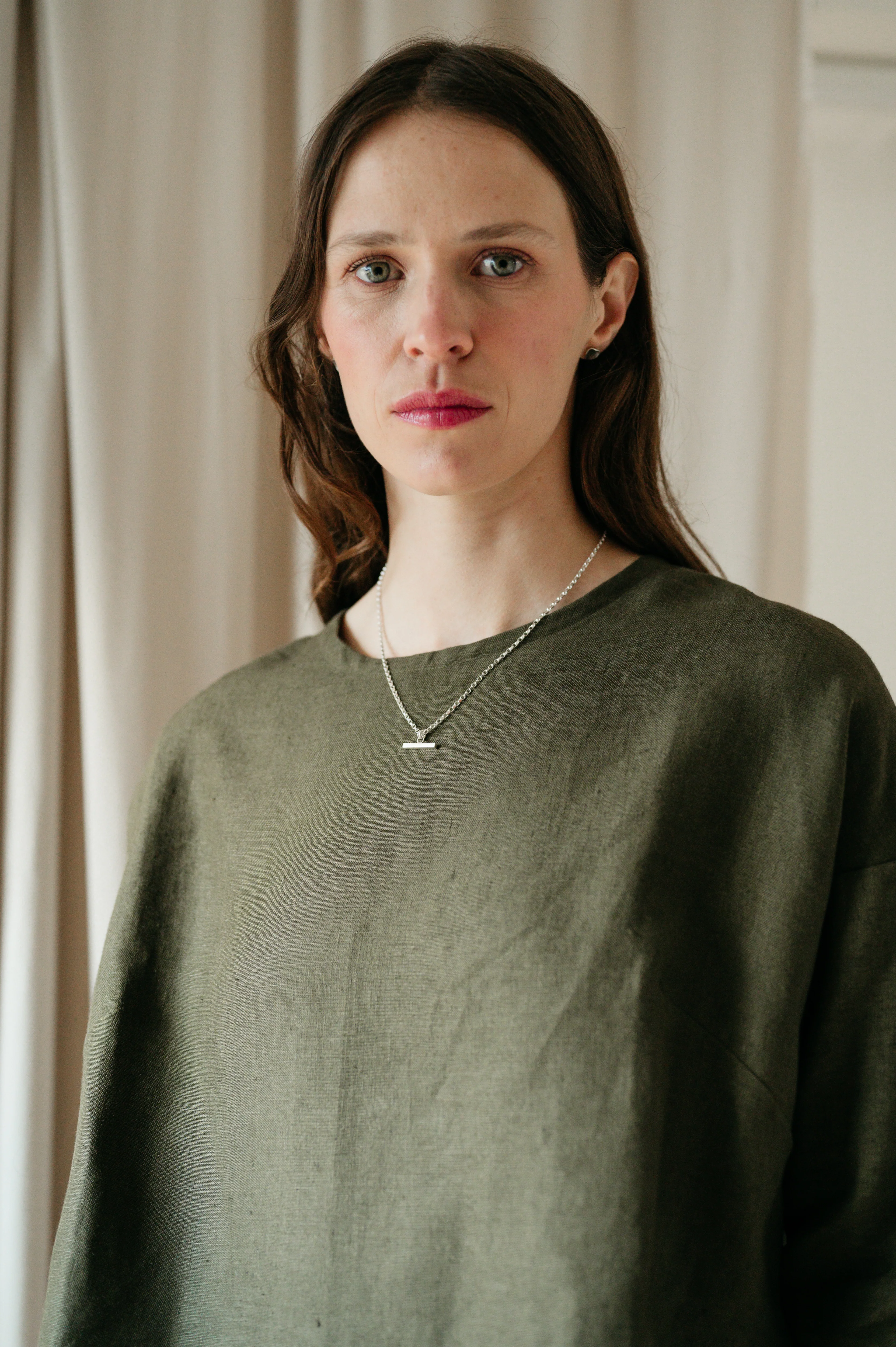 Silver Chunky Bar Necklace - Image 3
