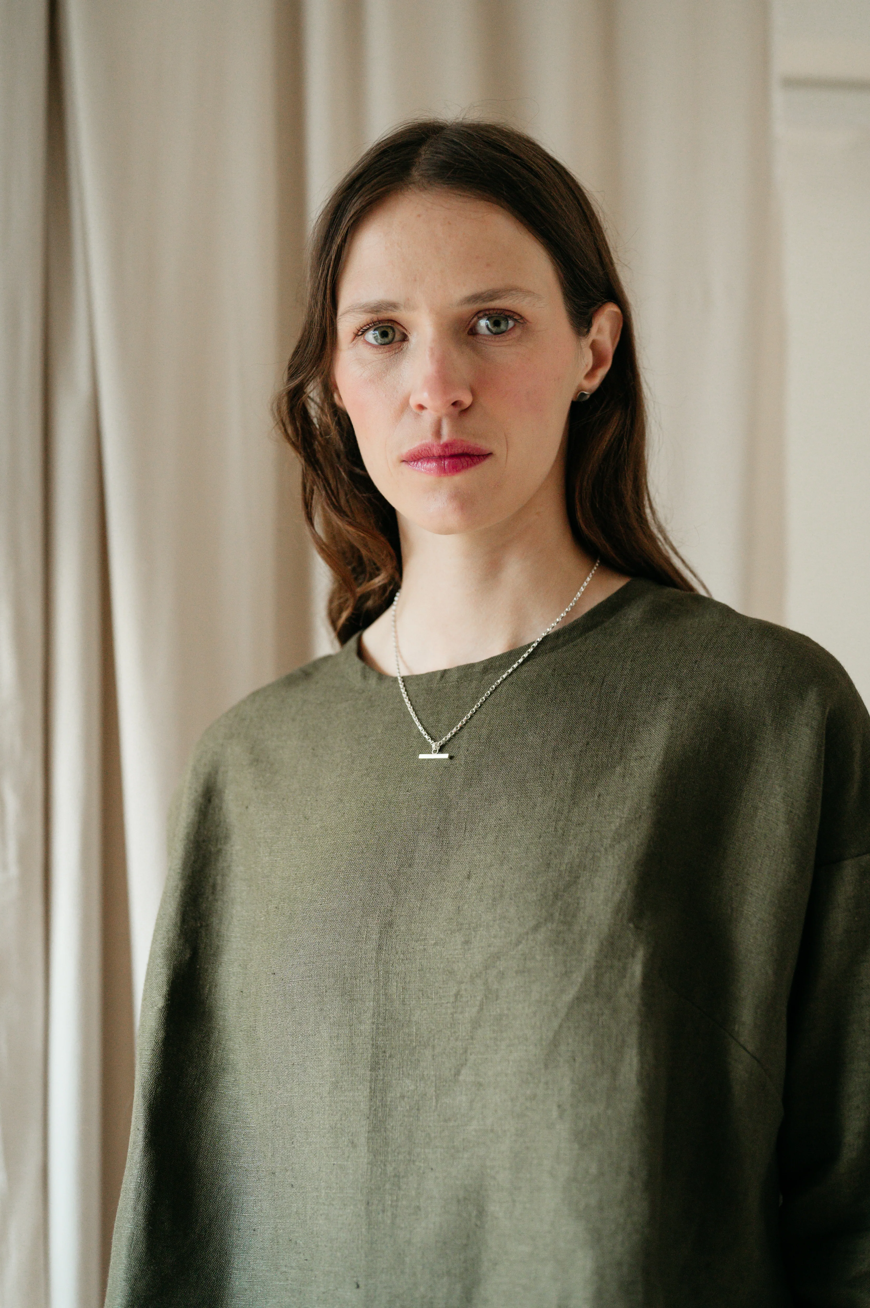 Silver Chunky Bar Necklace - Image 4