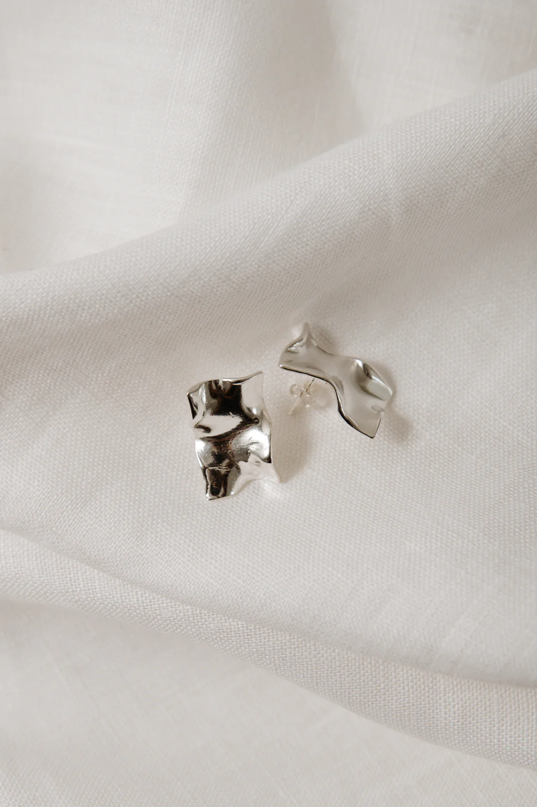 Silver Statement Crinkle Studs