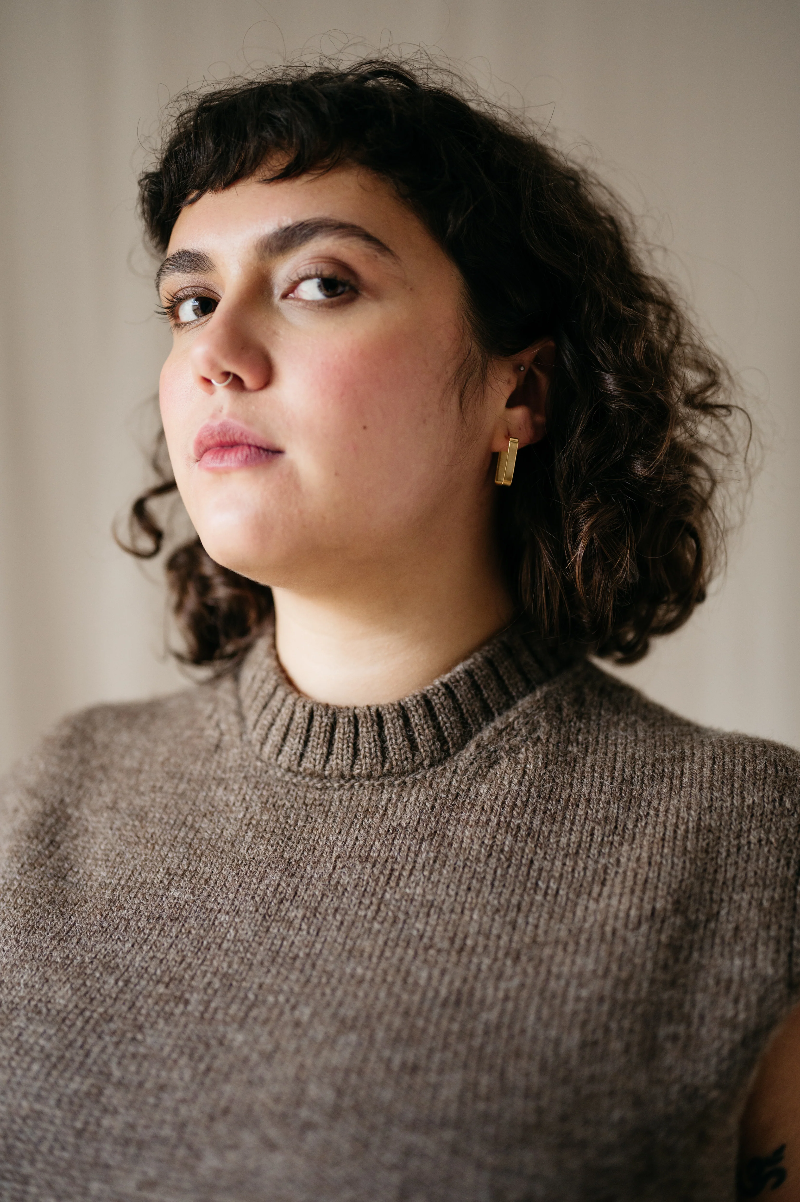 Gold Vermeil Rectangle Hoops - Image 3