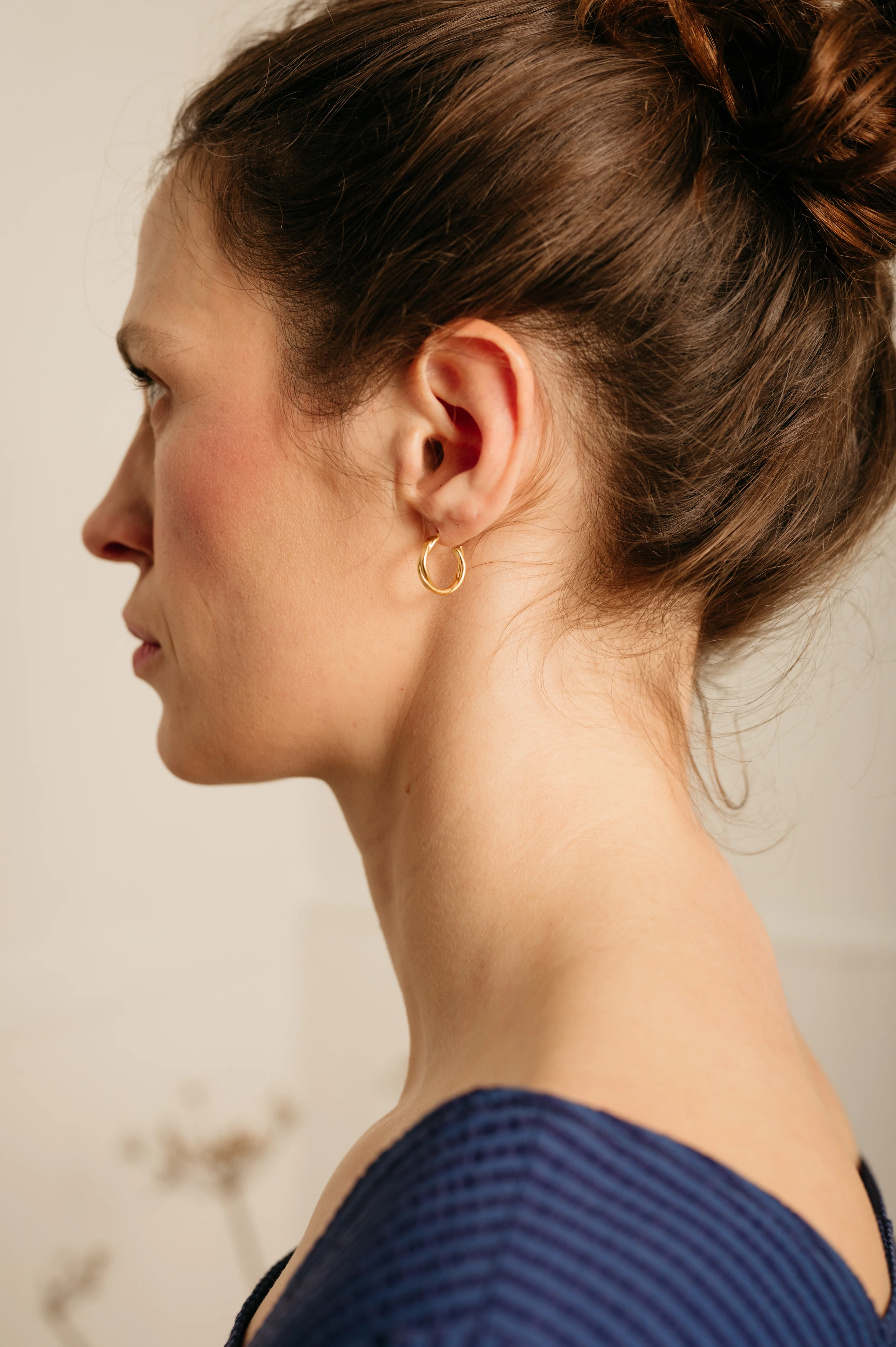 Gold Vermeil Small Twisted Hoops - Image 3