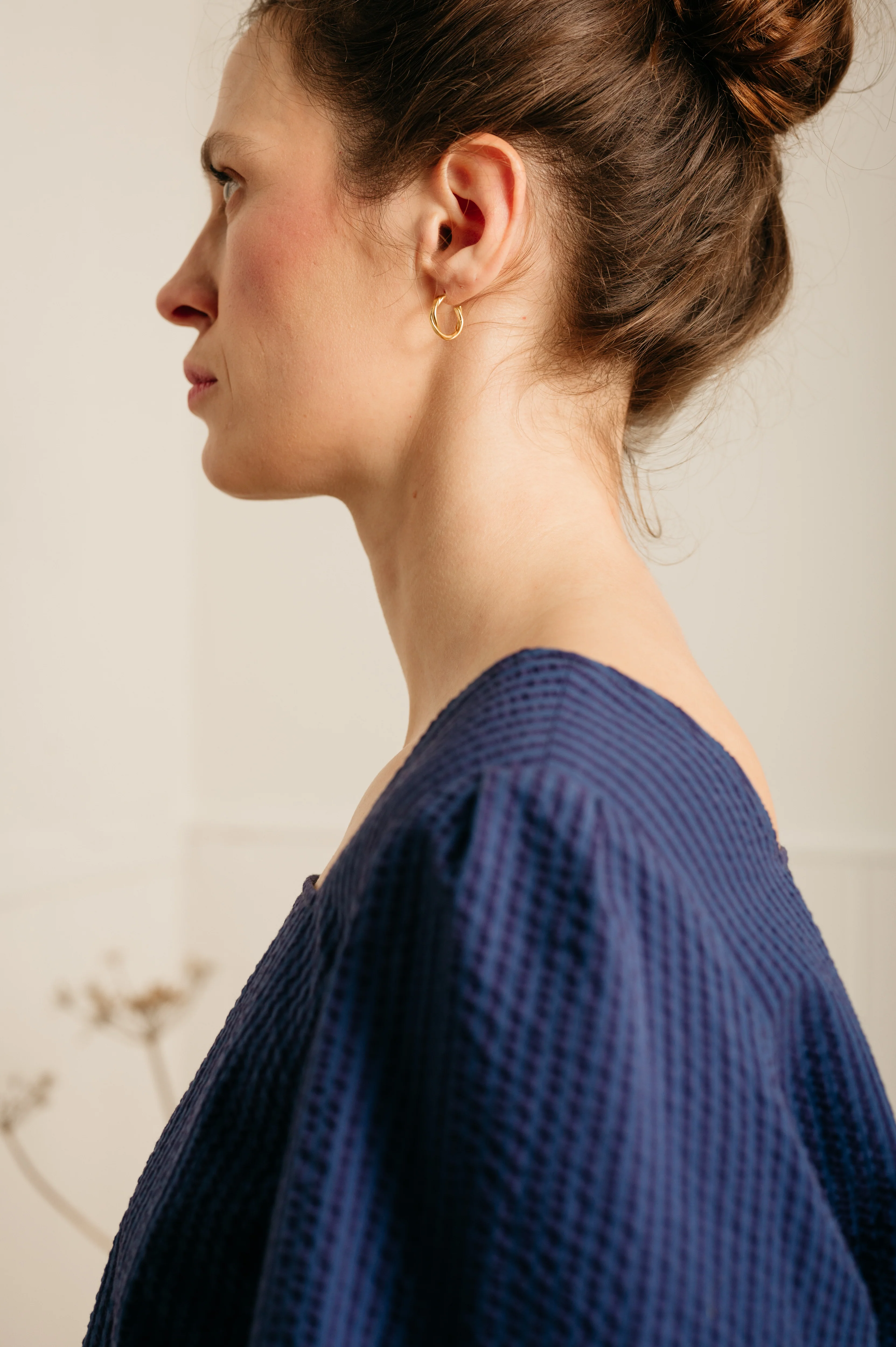 Gold Vermeil Small Twisted Hoops - Image 4