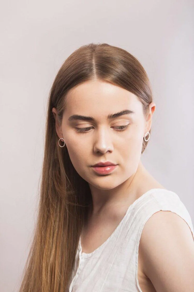 Silver Simple Round Studs - Image 3