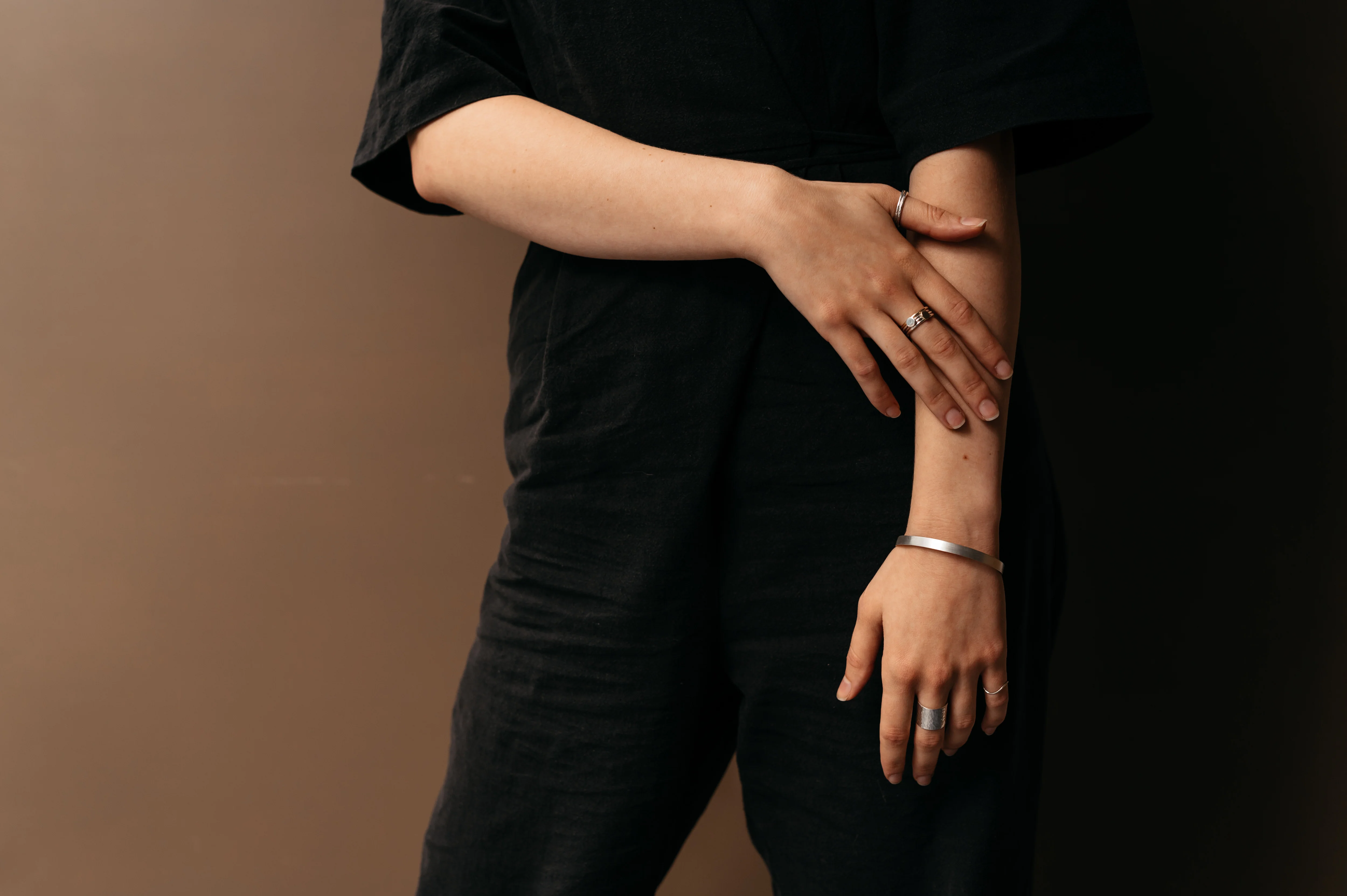 Silver Contrast Bangle - Image 3