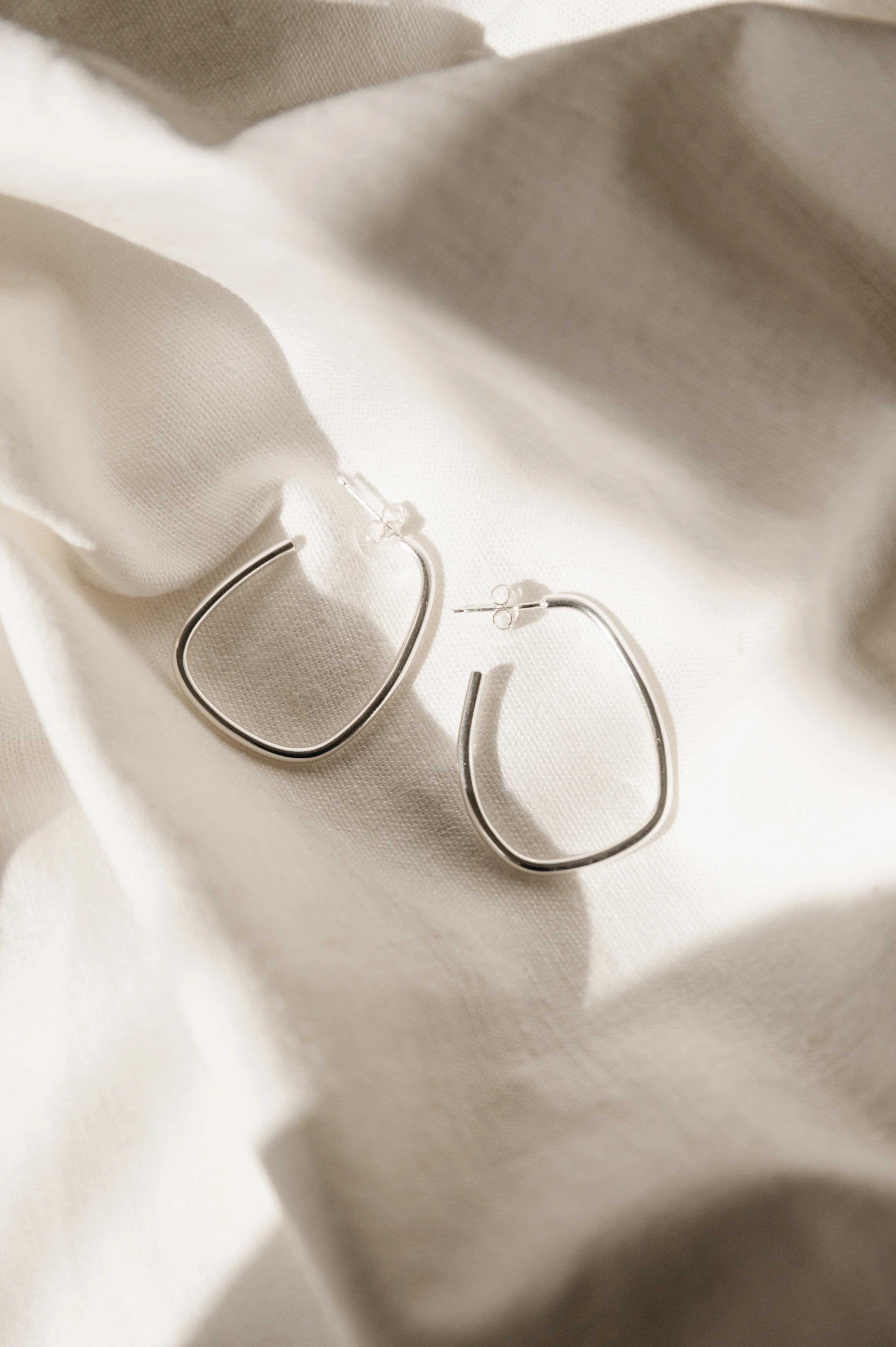 Silver Squoval Hoops - Image 4