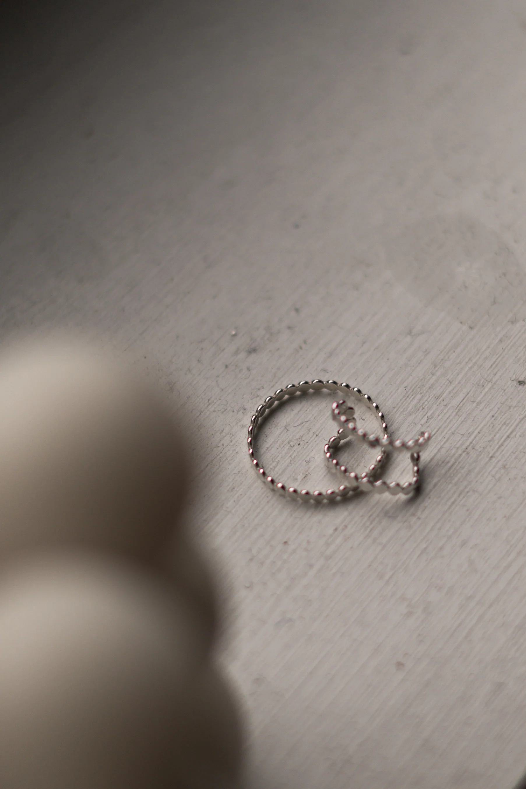 Silver Beaded Stacking Ring - Image 3