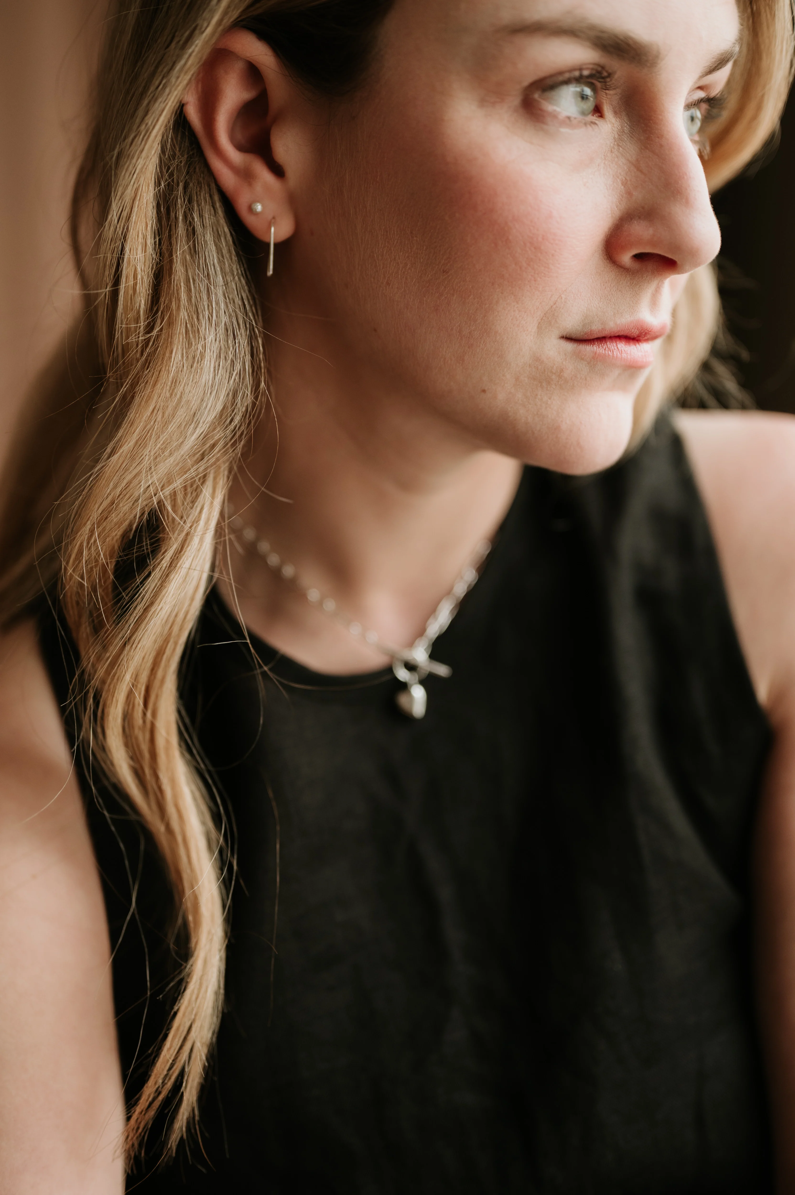 Silver Heart Link & Bar Chain - Image 6