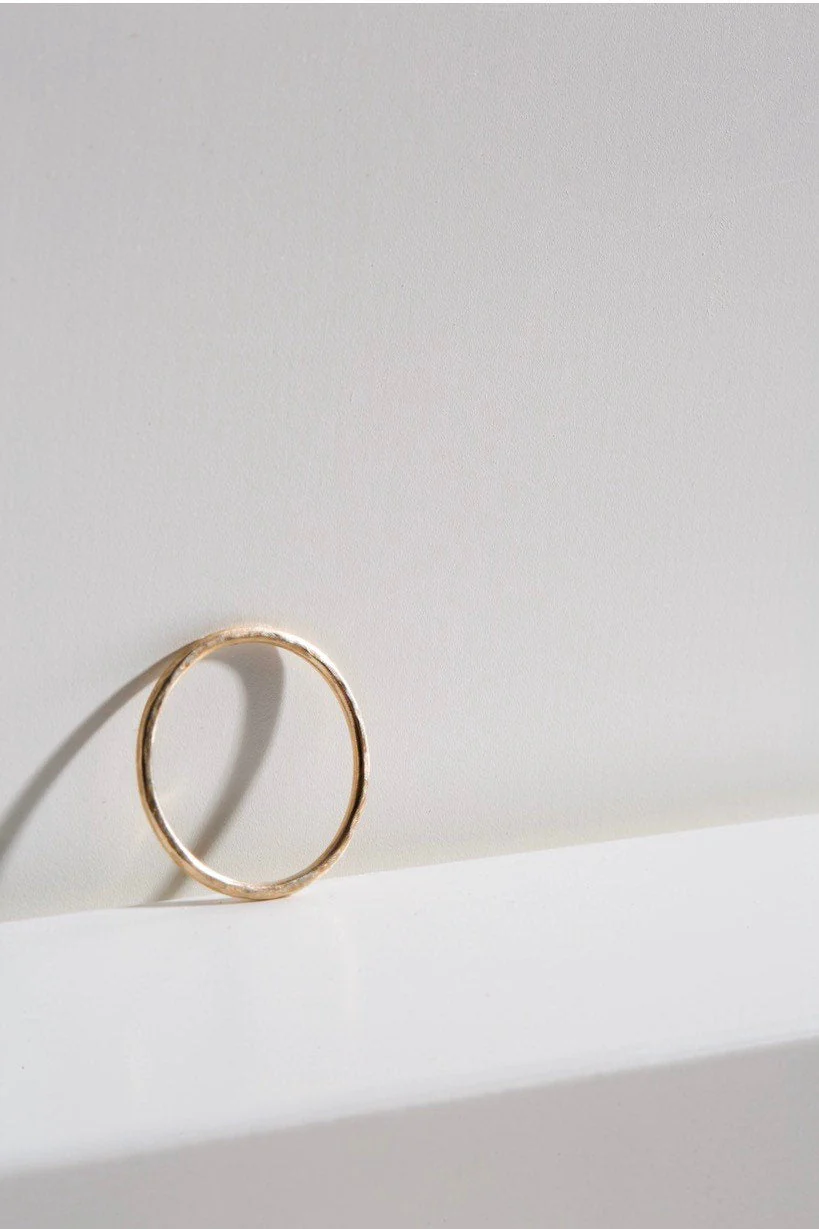 Silver & Gold Trio of Hammered Stacking Rings - Image 5