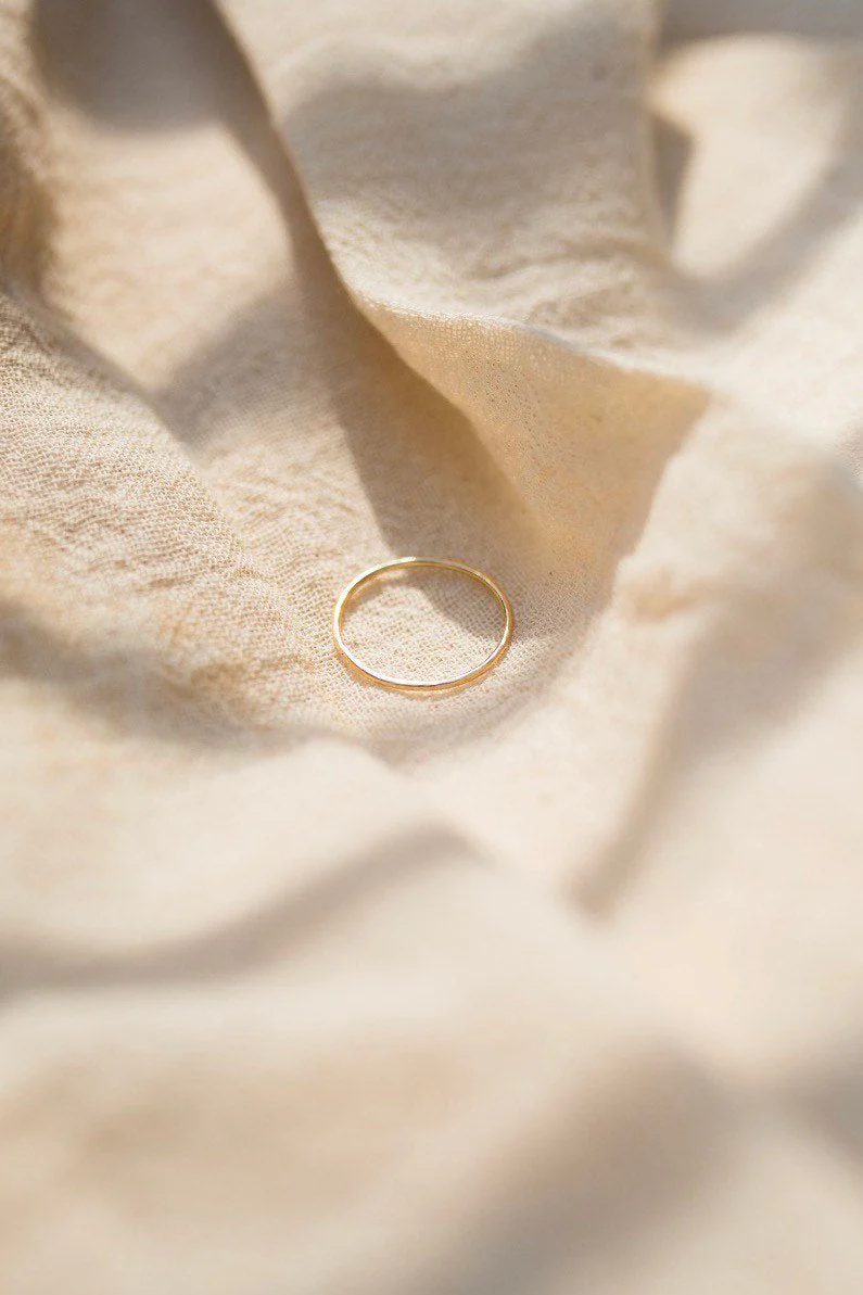 Silver & Gold Trio of Hammered Stacking Rings - Image 6