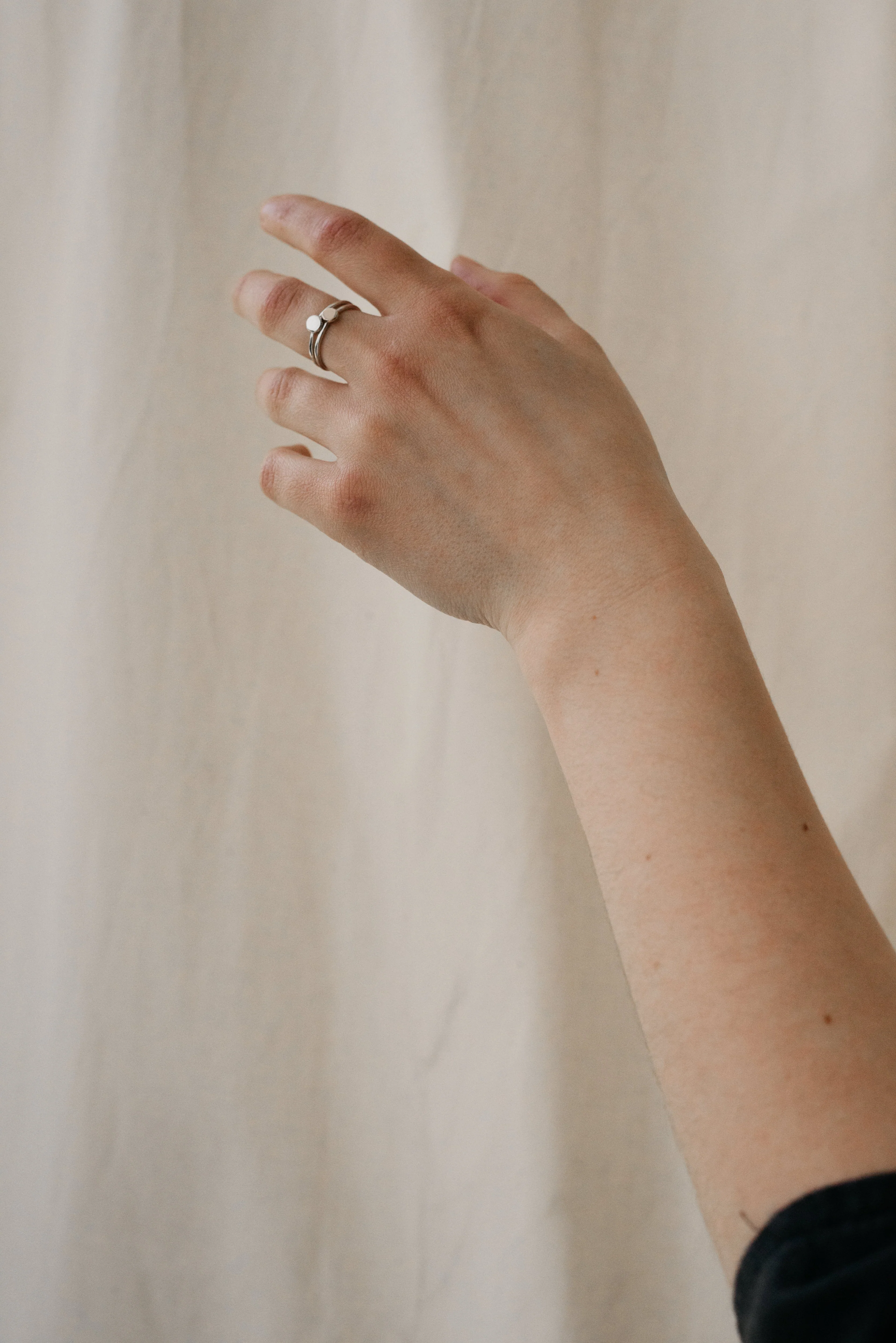 Zero Waste Pebble Ring In Silver & Gold - Image 5