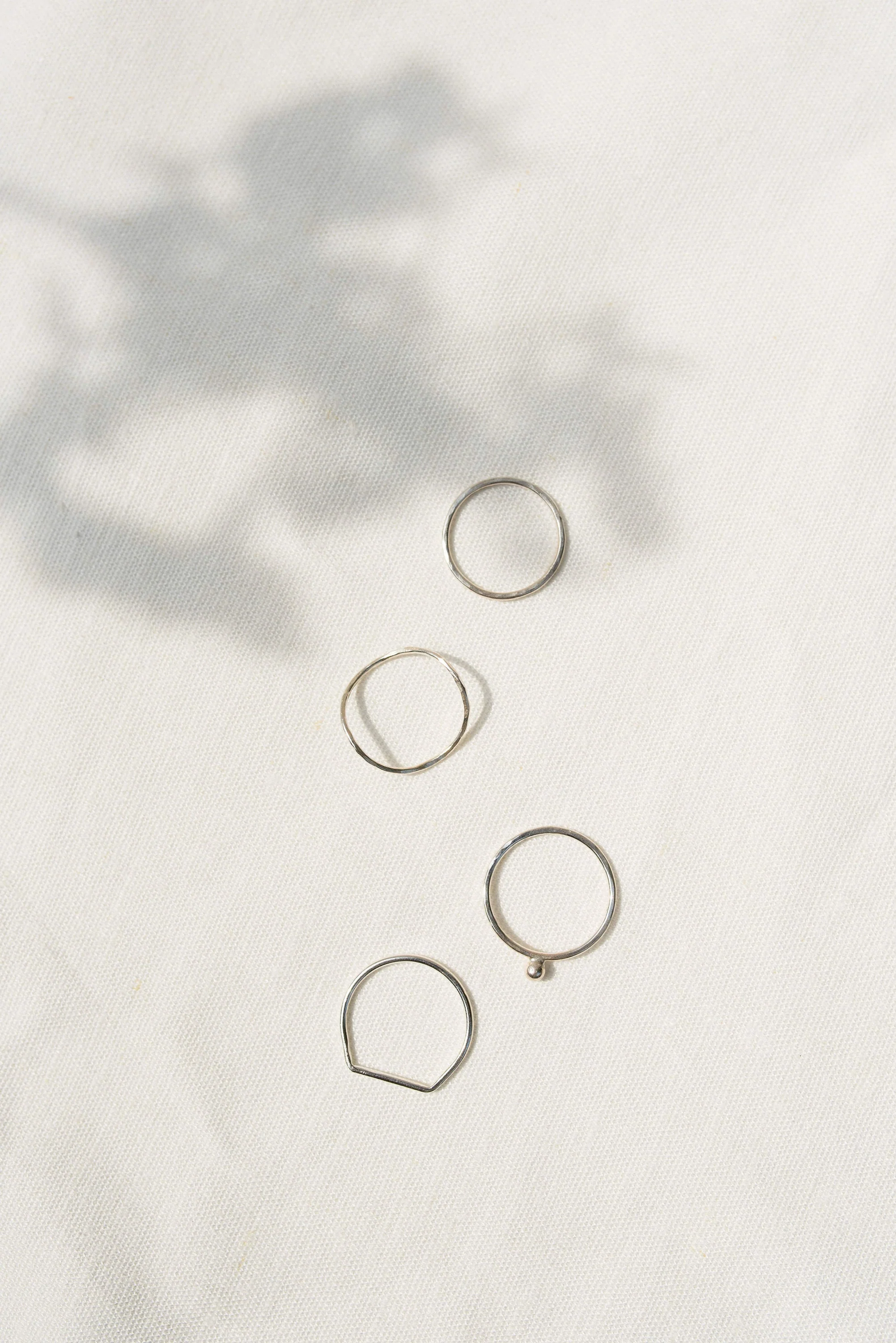 Silver Hammered Stacking Ring - Image 5