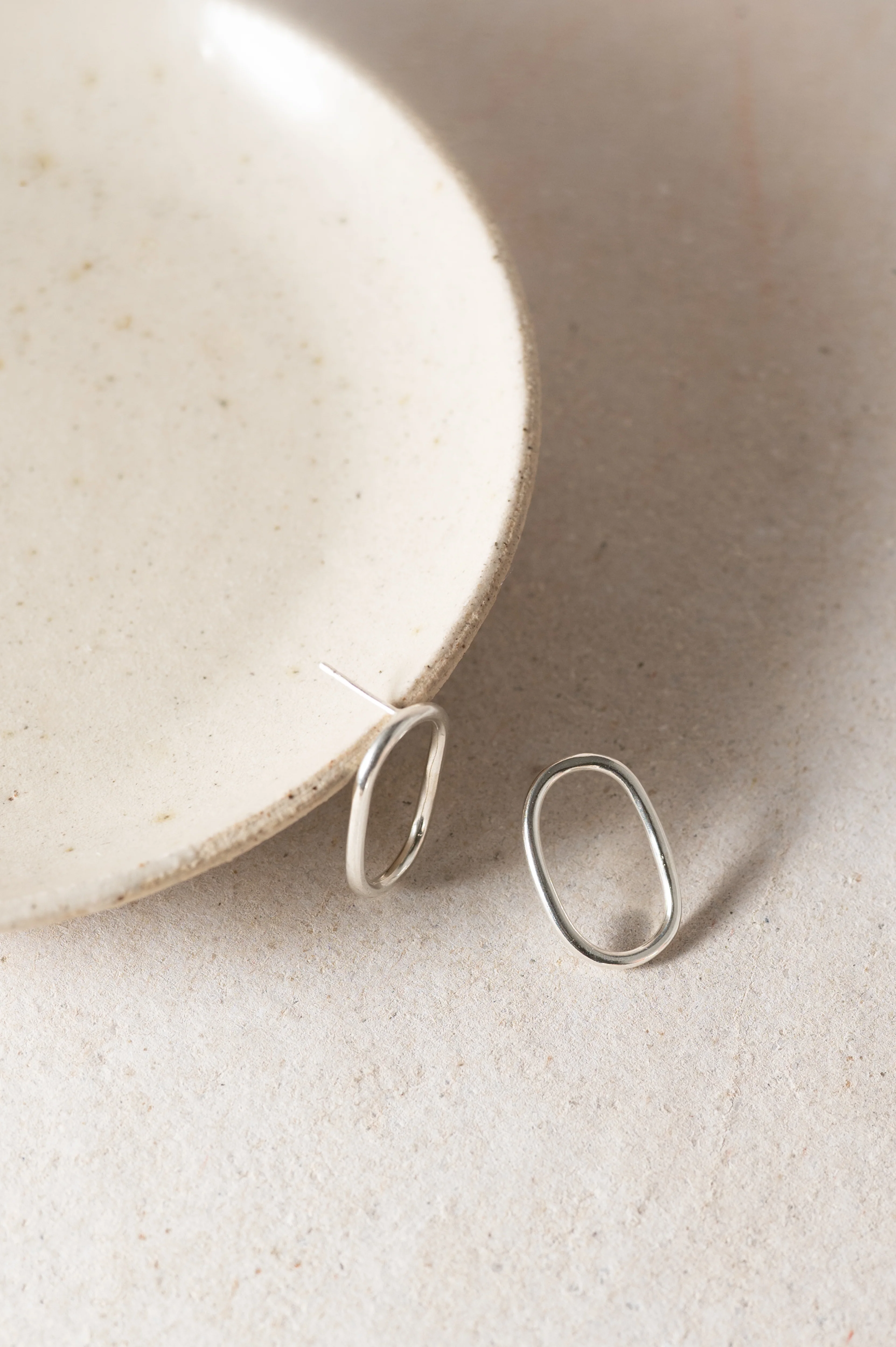 Silver Open Oval Studs - Image 4