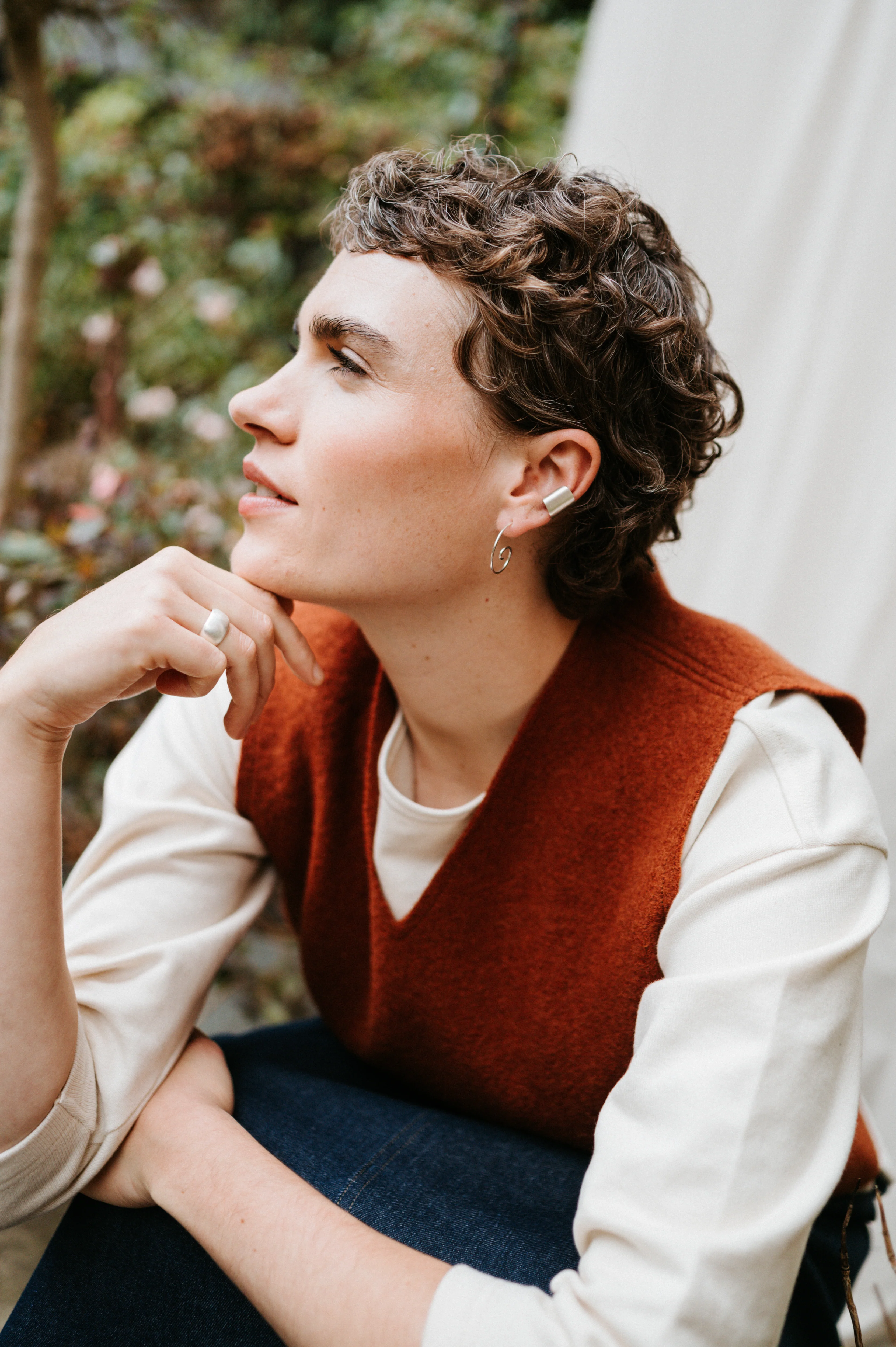 Silver Spiral Hoops - Image 4
