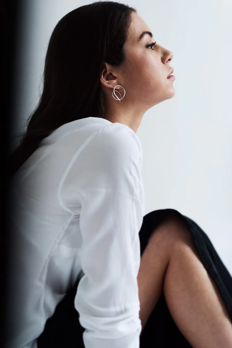 Silver Statement Twist Hoops - Image 4