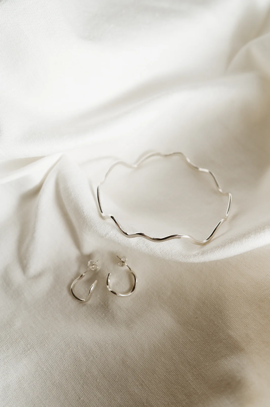 Silver Small Wiggle Hoops - Image 6
