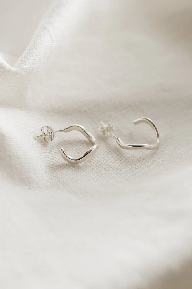 Silver Small Wiggle Hoops - Image 7