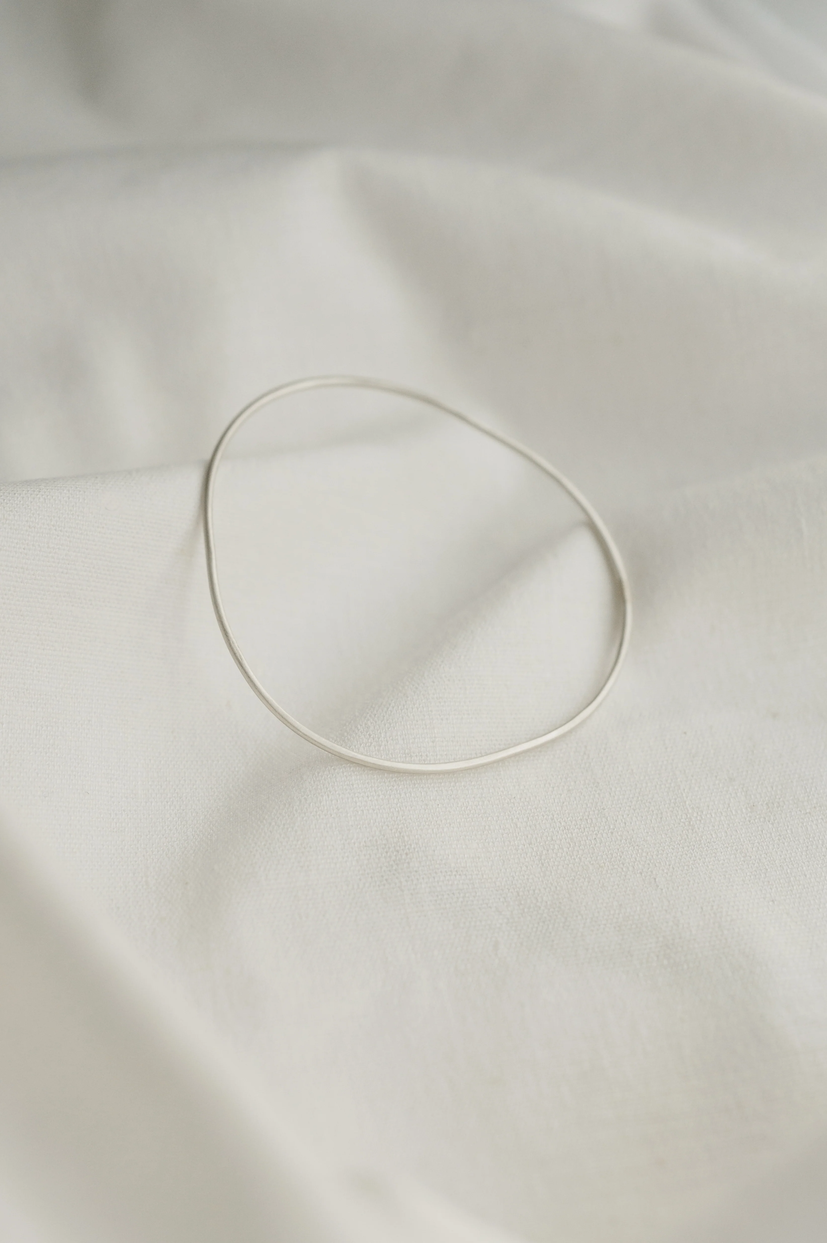 Silver Trio Of Organic Shaped Bangles - Image 5