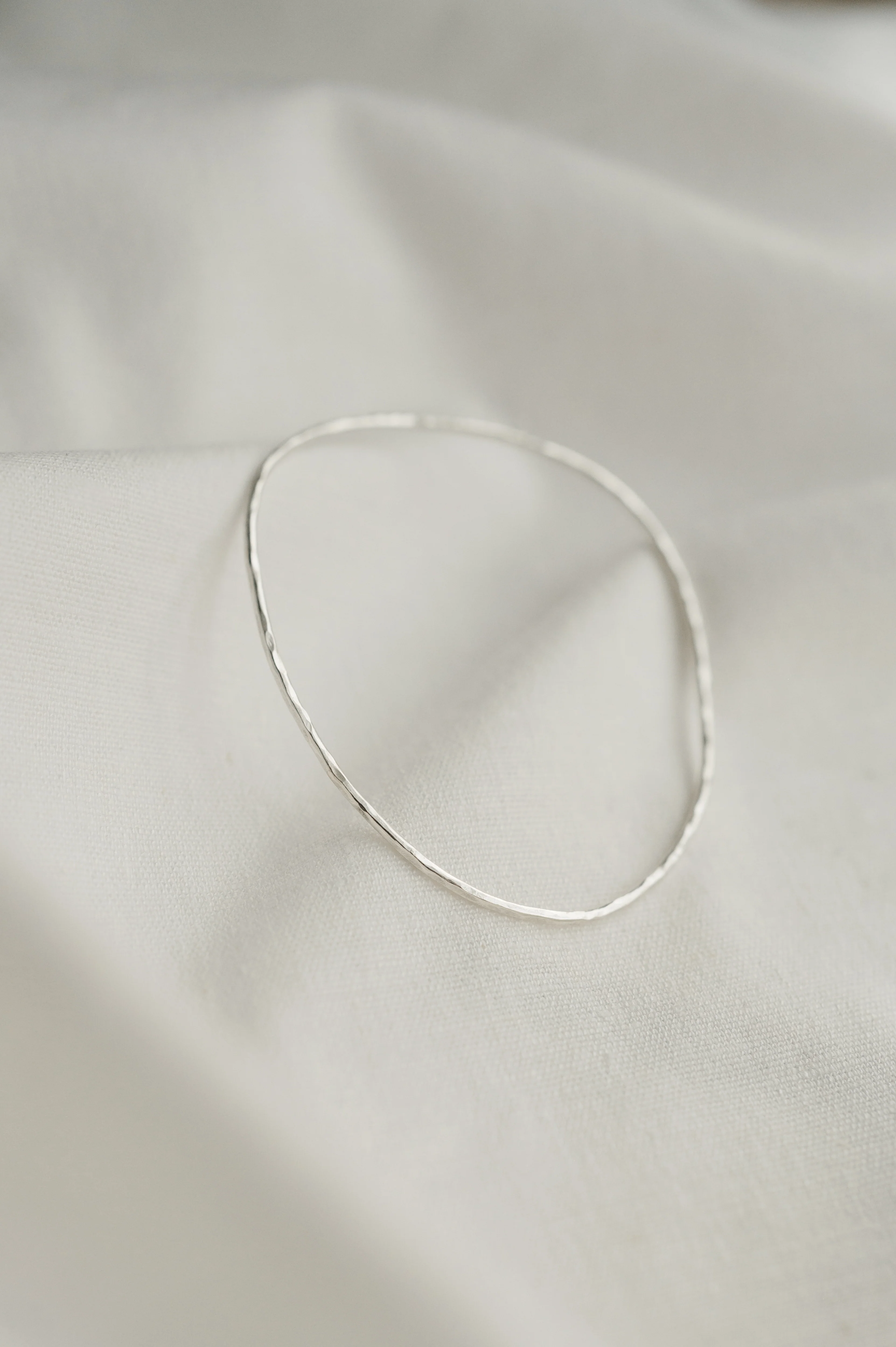 Silver Trio Of Organic Shaped Bangles - Image 6